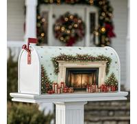 Housse magnétique de boîte aux lettres pour cheminée, guirlande de cadeaux de Noël pour décoration extérieure, jardin, cour, 53,3 x 64,9 cm, vert