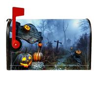 Housse magnétique en forme de citrouille pour boîte aux lettres d'Halloween effrayante motif Jack-O'-Lantern pour décoration de jardin et cour, 53,3 x 64,9 cm
