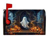 Housse magnétique fantôme pour boîte aux lettres effrayante citrouilles lanterne Halloween orange 45,7 x 53,3 cm