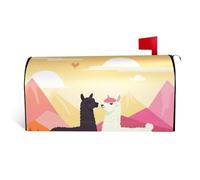 Housse magnétique pour boîte aux lettres Alpacas in Love in The Mountains, taille standard, 64,8 x 53,3 cm, couverture décorative imperméable pour boîte aux lettres personnalisée pour décoration de