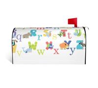Housse magnétique pour boîte aux lettres avec imprimé alphabet animal, durable, élégante, imperméable, facile à installer pour toutes les saisons