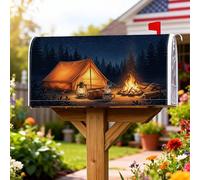 Housse magnétique pour boîte aux lettres de camping, lanterne rustique, motif feu, orange, décoration pour jardin, terrasse, 45,7 x 53,3 cm