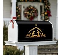 Housse magnétique pour boîte aux lettres de la Nativité de Noël, étoile festive, berger de Noël, décoration de cour avant de Noël, 45,7 x 53,3 cm