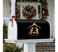 Housse magnétique pour boîte aux lettres de la Nativité - Silhouette d'étoiles festives de Noël - Décoration extérieure - 45,7 x 53,3 cm - Doré