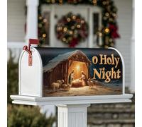 Housse magnétique pour boîte aux lettres de Noël - Motif étoile religieuse de Noël - Mouton - Décoration de jardin - Doré - 53,3 x 64,9 cm