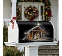 Housse magnétique pour boîte aux lettres de Noël rustique et stable pour décoration de porche, 45,7 x 53,3 cm