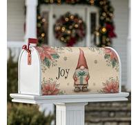 Housse magnétique pour boîte aux lettres de Noël rustique, motif nain, 53,3 x 64,9 cm, rouge