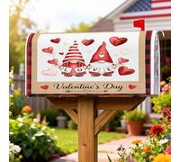 Housse magnétique pour boîte aux lettres de Saint Valentin, cœurs fantaisie, rayures, Saint-Valentin, décoration de maison, jardin, 53,3 x 64,9 cm