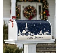 Housse magnétique pour boîte aux lettres d'église, Noël, hiver, flocon de neige, pin, Noël, boîte aux lettres, décoration de jardin, cour, 53,3 x 64,9 cm