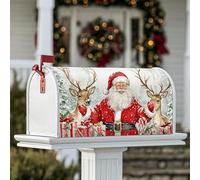 Housse magnétique pour boîte aux lettres du Père Noël, cadeau festif de Noël, boîte aux lettres rouge pour décoration de porche, 53,3 x 64,9 cm