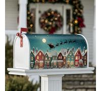 Housse magnétique pour boîte aux lettres du Père Noël, maisons de renne de Noël, protection de boîte aux lettres rouge pour décoration de porche, 45,7 x 53,3 cm