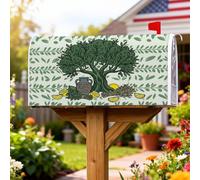 Housse magnétique pour boîte aux lettres en forme d'arbre - Style rustique - Vert citron - Pour décoration de maison et de jardin - 45,7 x 53,3 cm