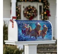 Housse magnétique pour boîte aux lettres en forme de cochon d'Inde, cadeau festif de Noël, boîte aux lettres pour extérieur, jardin, cour, 53,3 x 64,9 cm - Bleu