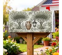 Housse magnétique pour boîte aux lettres en forme d'olivier, lanterne rustique pour décoration de jardin, cour, 53,3 x 64,9 cm, vert été