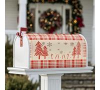 Housse magnétique pour boîte aux lettres motif arbres de Noël rustiques, sucre d'orge, flocons de neige, décoration de jardin, cour, 45,7 x 53,3 cm