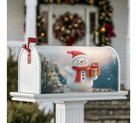 Housse magnétique pour boîte aux lettres motif bonhomme de neige, cadeau de Noël, écharpe blanche pour décoration de porte d'entrée, 53,3 x 64,9 cm