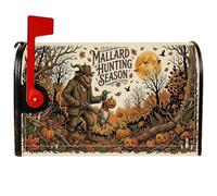 Housse magnétique pour boîte aux lettres Motif chasseur colvert 53,3 x 63,5 | Fond de forêt d'automne, couverture de poste de boîte aux lettres, illustration de personnage fantaisie, thème de chasse