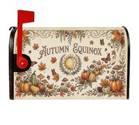 Housse magnétique pour boîte aux lettres Motif citrouilles célestes 45,7 x | Motif soleil céleste et lune, couverture de boîte aux lettres, feuillage d'automne, champignons de récolte