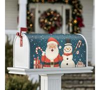 Housse magnétique pour boîte aux lettres motif Père Noël, bonhomme de neige, sucre d'orge, boîte aux lettres de Noël, décoration de jardin, cour, 53,3 x 64,9 cm