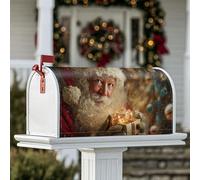 Housse magnétique pour boîte aux lettres motif Père Noël, cadeau festif, boîte aux lettres de Noël, décoration de jardin, cour, 53,3 x 64,9 cm