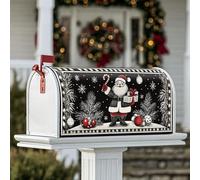 Housse magnétique pour boîte aux lettres motif Père Noël, décorations de Noël pour extérieur, jardin, cour, 53,3 x 64,9 cm, noir