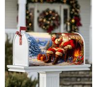 Housse magnétique pour boîte aux lettres motif Père Noël, sapin de Noël, décoration de cour avant, 53,3 x 64,9 cm