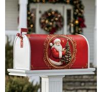 Housse magnétique pour boîte aux lettres motif Père Noël, sapin de Noël, décoration de jardin, cour, 53,3 x 64,9 cm
