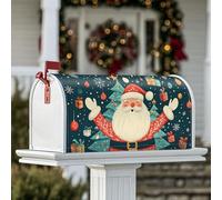 Housse magnétique pour boîte aux lettres motif Père Noël, sapin de Noël, décoration de pelouse, 45,7 x 53,3 cm