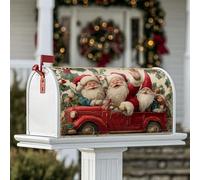 Housse magnétique pour boîte aux lettres motif Père Noël vintage rouge pour décoration de porte d'entrée, 45,7 x 53,3 cm