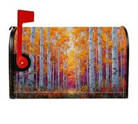 Housse magnétique pour boîte aux lettres standard, rustique et contemporain, feuilles d'automne pour chemin, automne, orange, 45,7 x 53,3 cm