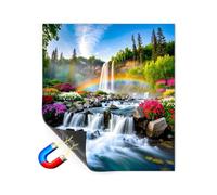 Housse magnétique pour lave-vaisselle - 66 x 58,4 cm - Autocollant magnétique imperméable pour jardin, forêt, ville, phare, cabine, décoration pour appareil de cuisine, panneau pour usage domestique