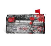 Housse magnétique rouge pour boîte aux lettres imprimée rue de Londres, durable, élégante, imperméable, facile à installer pour toutes les saisons