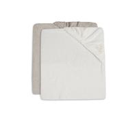 Housse Matelas À Langer Éponge (2 Pcs) En Coton Ivoire & Nougat TU