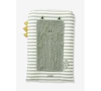 Housse matelas à langer personnalisable TREK rayé vert 72X49