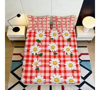 Housse Matelas Fleurs Rouge Noir Microfibre Impression 3D Swirl Design Lit Protection Lavable Décoration Chambre Cadeau 90x200x25cm