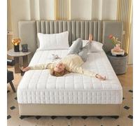 Housse Matelas Intégrale Zippée Matelassée - Protège Matelas Complet 6 Faces Doux, Protection Respirante pour Lit, Camping-Car, Tailles Euro & sur Mesure 20-30cm(Blanc,140x190x30cm)