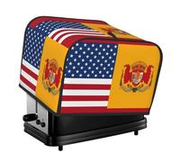 Housse matelassée à 4 tranches pour grille-pain - Motif drapeau américain de l'Espagne - Pour petit appareil électroménager - Avec poignée - Pour la maison, la table et la cuisine