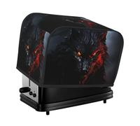 Housse matelassée avec poignée pour grille-pain à 2 tranches - Motif loup noir aux yeux rouges - Pour la maison, la table et la cuisine