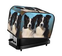 Housse matelassée Border Collie pour grille-pain à 2 tranches pour petit appareil électroménager avec poignée pour décoration de table de maison ou de cuisine