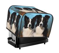 Housse matelassée Border Collie pour grille-pain à 4 tranches pour petit appareil électroménager avec poignée pour décoration de table de maison ou de cuisine