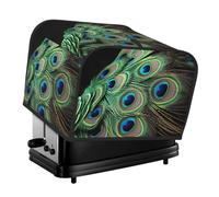 Housse matelassée en plumes de paon pour machine à pain 4 tranches avec poignée pour la maison, la table, la cuisine
