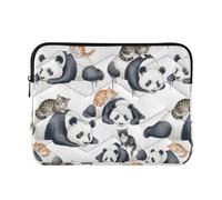 Housse matelassée pour carnet Motif panda mignon Blanc