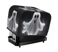Housse matelassée pour grille-pain à 2 tranches avec poignée pour la maison, la table et la cuisine Motif fantôme d'Halloween Noir et Halloween