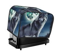 Housse matelassée pour grille-pain à 2 tranches Wolf Under Moon pour petit appareil électroménager avec poignée pour décoration de table de maison ou de cuisine