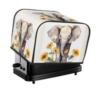 Housse matelassée pour grille-pain à 4 tranches avec poignée éléphant et tournesol (1) housse anti-poussière pour la maison, la table, la cuisine