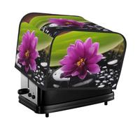 Housse matelassée pour grille-pain à 4 tranches avec poignée - Fleur violette avec pierre noire - Pour décoration de table et de cuisine