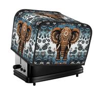 Housse matelassée pour grille-pain à 4 tranches avec poignée, motif éléphant, housse anti-poussière pour la maison, la table, la cuisine