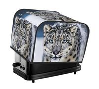 Housse matelassée pour grille-pain à 4 tranches et 2 tranches - Taille universelle - Avec poignée supérieure - Motif léopard des neiges