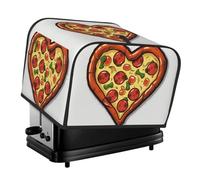 Housse matelassée pour grille-pain à 4 tranches - Housse de petit appareil avec poignée « I Love Pizza Heart » - Housse anti-poussière pour la maison, la table et la cuisine