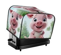 Housse matelassée pour grille-pain à 4 tranches - Housse pour petit appareil électroménager avec poignée - Motif petit cochon - Housse anti-poussière pour la maison, la table et la cuisine